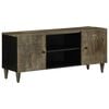 vidaXL TV-Schrank Hellgrau 105x33,5x46 cm Massivholz Mango