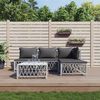 vidaXL 5-tlg. Garten-Lounge-Set mit Kissen Wei&szlig; Stahl