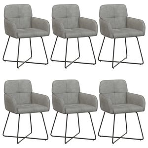 vidaXL Esszimmerst&uuml;hle 6 pcs Samt Hellgrau 59 x 56,5 x 86 cm
