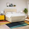 vidaXL Boxspringbett mit Matratze Creme 180x200 cm Stoff
