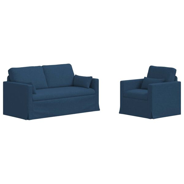 vidaXL Sofa 2 pcs Blau Gesamtabmessungen: 158 x 78 x 80 cm (B x T x H)