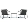 vidaXL 3-tlg. Garten-Lounge-Set mit Kissen Anthrazit Stahl