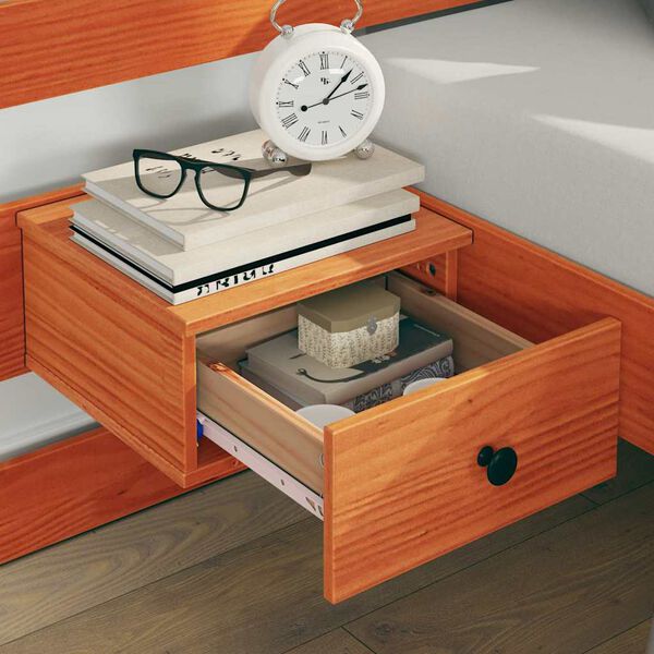 vidaXL Bettrahmen mit Kopfteil Braun 160 x 200 cm Massives Kiefernholz