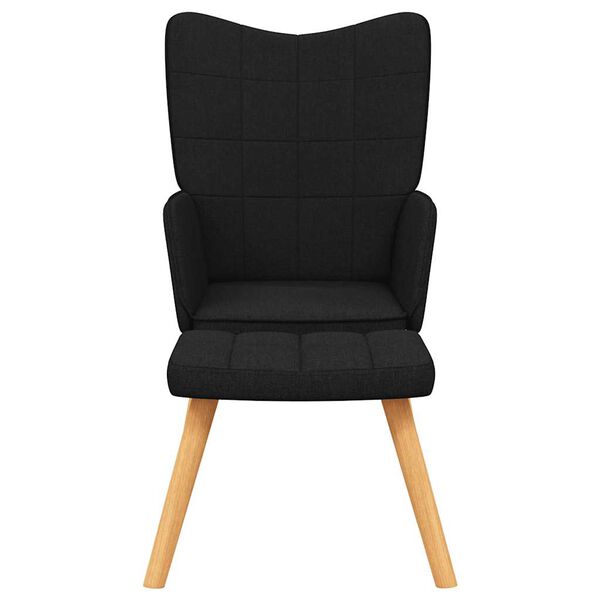vidaXL Relaxsessel mit Hocker Schwarz Stoff