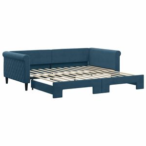 vidaXL Tagesbett Ausziehbar Blau 100x200 cm Samt