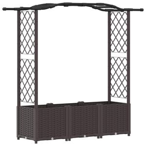 vidaXL Hochbeet mit Rankgitter und Dach Braun 164 x 40 x 142 cm PP