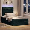 vidaXL Ottoman-Bett mit Matratzen & LEDs Dunkelgr&uuml;n 120x190 cm Samt