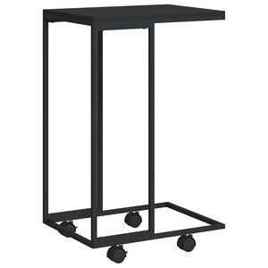 vidaXL Beistelltisch mit Rollen Schwarz 40x30x63,5 cm Holzwerkstoff