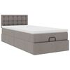 vidaXL Ottoman-Bett mit Matratze Taupe 100x200 cm Stoff
