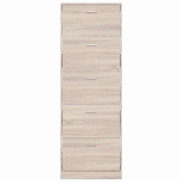 vidaXL Schuhschrank mit 5 Schuhkippern Holz Eichen-Optik