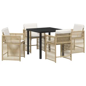 vidaXL Garten Essgruppe 5 pcs Beige Poly-Rattan