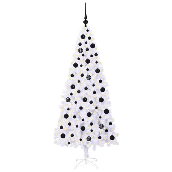 vidaXL K&uuml;nstlicher Weihnachtsbaum Wei&szlig; 180 cm PVC und Stahl