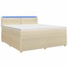 vidaXL Boxspringbett mit Matratze Creme 160 x 200 cm Stoff