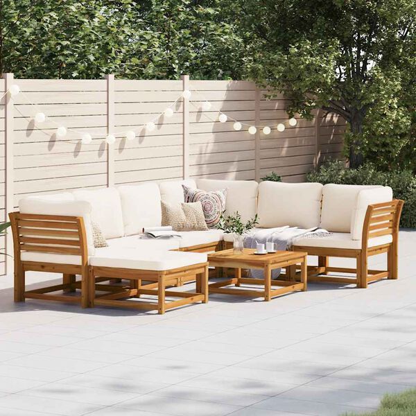 vidaXL 8-tlg. Garten-Lounge-Set mit Kissen Massivholz Akazie
