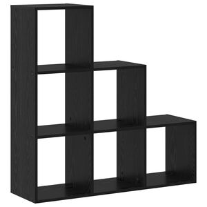 vidaXL Raumteiler B&uuml;cherregal Schwarz Eichen-Optik 99 x 29 x 99 cm