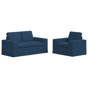 vidaXL Sofa 2 pcs Blau 182 x 80 x 82 cm Stoff
