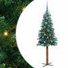 vidaXL Schlanker Weihnachtsbaum mit 150 LEDs mit St&auml;nder Gr&uuml;n 150 cm