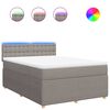 vidaXL Boxspringbett mit Matratze Taupe 140x190 cm Stoff
