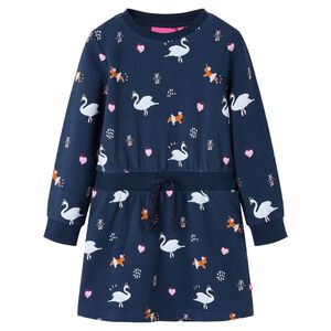Kinderkleid mit Langen &Auml;rmeln Marineblau 116