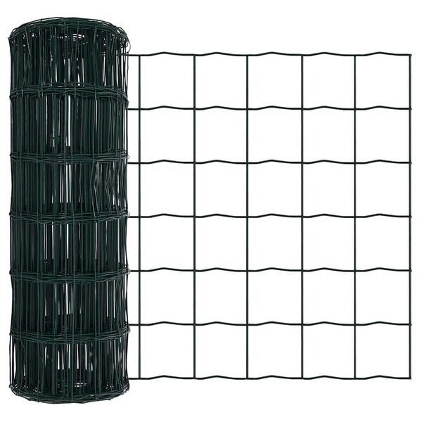 vidaXL Eurozaun Grün 0,4 x 10 m PVC-beschichtetes Eisen