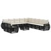 vidaXL Gartensofa-set 12 stk. Schwarz und Cremewei&szlig; Poly-Rattan