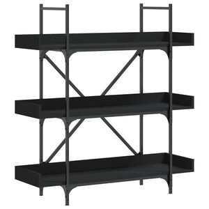 vidaXL B&uuml;cherregal 3 B&ouml;den Schwarz 100x33x108,5 cm Holzwerkstoff
