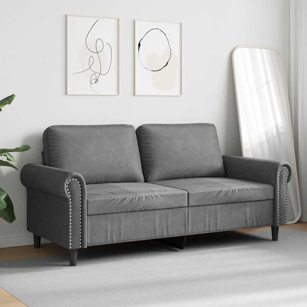 vidaXL 2-Sitzer-Sofa Dunkelgrau 140 cm Samt