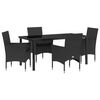 vidaXL Garten Essgruppe 5 stk. Schwarz Poly-Rattan