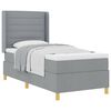 vidaXL Boxspringbett mit Matratze Hellgrau 90 x 200 cm Stoff