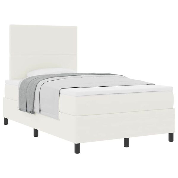vidaXL Boxspringbett Creme und Wei&szlig; 193 x 120 x 128 cm Cordstoff