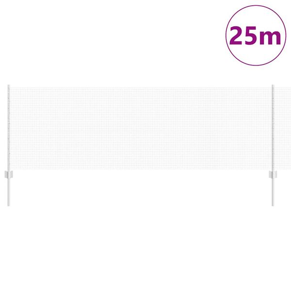 vidaXL Zaun und Pfosten Silber 0,8 x 25 m Stahl