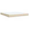 vidaXL Boxspringbett mit Matratze Creme 180x200 cm Stoff