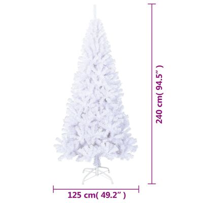 vidaXL Künstlicher Weihnachtsbaum mit Dicken Zweigen Weiß 240 cm PVC