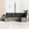vidaXL Gartensofa-set mit Kissen 6 pcs Grau Poly-Rattan