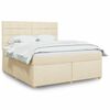vidaXL Boxspringbett mit Matratze Creme 180x200 cm Stoff