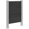 vidaXL M&uuml;lltonnenzaun Grau 85 x 12 x 115 cm Aluminium und WPC