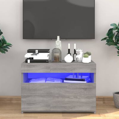 vidaXL TV-Schrank mit LED-Leuchten Grau Sonoma 60x35x40 cm