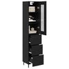 vidaXL Highboard Schwarz Eichen-Optik 34,5 x 34 x 180 cm Holzwerkstoff