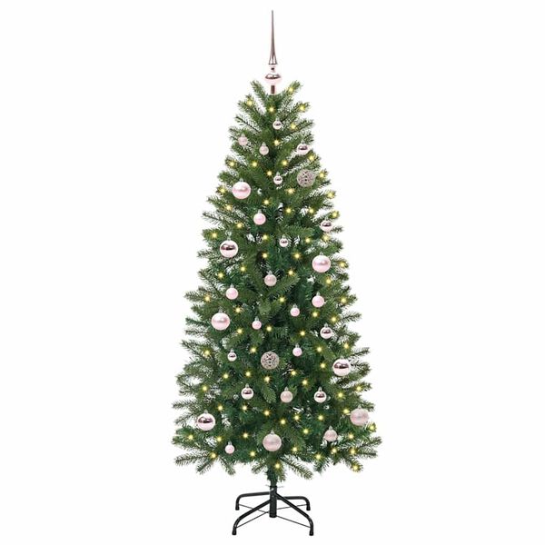 vidaXL K&uuml;nstlicher Weihnachtsbaum mit 150 LEDs Gr&uuml;n 150 cm PE und PVC