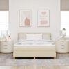 vidaXL Boxspringbett mit Matratze Creme 140 x 200 cm Stoff