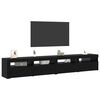 vidaXL TV-Schrankset 3 pcs Schwarz Eichen-Optik 240 x 35 x 40 cm