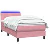 vidaXL Boxspringbett mit Matratze & LED Rosa 90x220 cm Samt