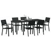 vidaXL Garten Essgruppe 7 pcs Schwarz Pulverbeschichteter Stahl