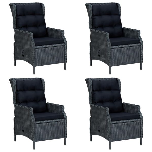 vidaXL 5-tlg. Garten-Essgruppe Dunkelgrau