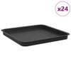 vidaXL Quadratisches Blumentablett 24 stk. Schwarz 36 x 36 x 2,5 cm