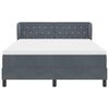 vidaXL Boxspringbett mit Matratze Dunkelgrau 140 x 190 cm Samt