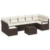 vidaXL Sofa Set 8 stk. 7-Sitzanzahl Braun und Creme Poly Rattan