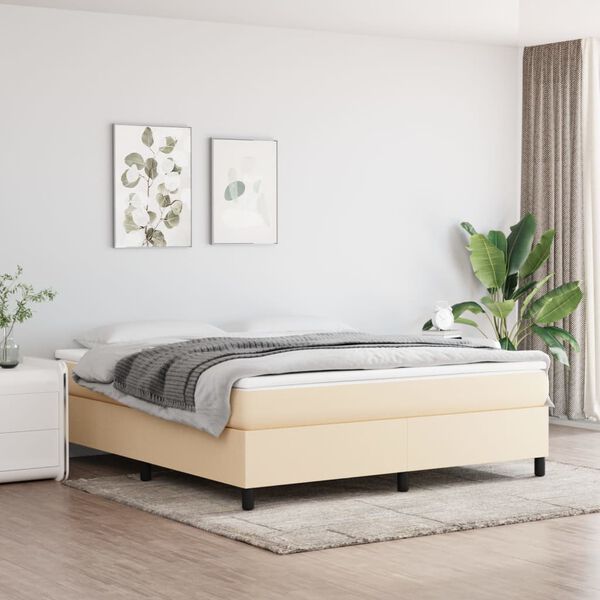 vidaXL Boxspringbettgestell Creme 160x200 cm Stoff