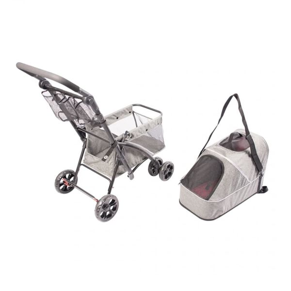 Duvoplus Haustier-Buggy Deluxe 79x46x99 cm Grau
