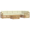 vidaXL Outdoor-Sofagarnitur mit Kissen 6 pcs Wei&szlig; und Creme Polyester